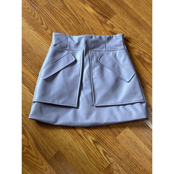 ANKVAS periwinkle cherry faux leather mini skirt size 2 / XS - Picture 8 of 13